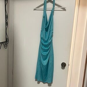 Le Chateau Turquoise Backless Dress